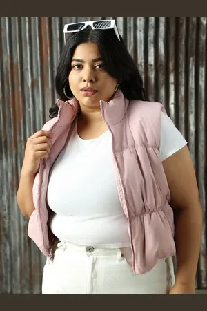 High Star Women Lightweight Crop Padded Sleeveless Jacket