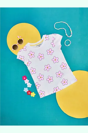 Pantaloons Girls Floral Printed Cotton T-shirt