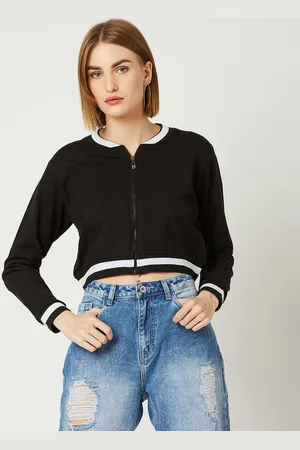 BAESD Women Colourblocked Full Sleeves Cropped Tailored Jacket