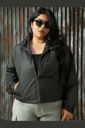 High Star Women Lightweight Crop Light Winters Hooded Jacket