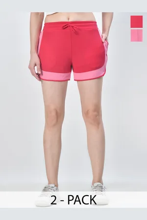 BAESD Women Pack Of 2 High-Rise Hot Pants Shorts