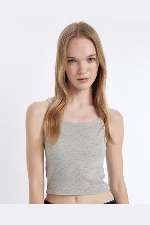 DeFacto Women Solid Round Neck Cotton Top