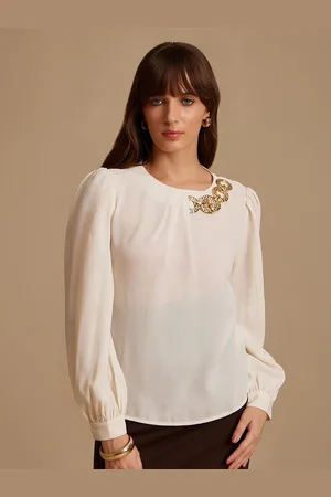 Kazo Women Solid Round Neck Top