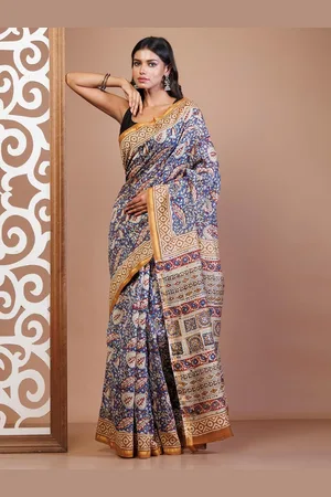 Unnati Silks Ethnic Motifs Zari Silk Cotton Handloom Chanderi Saree