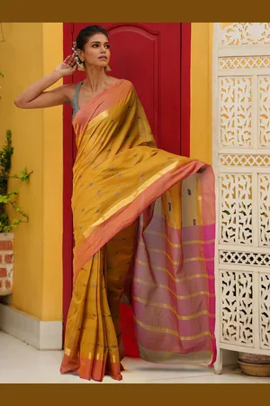 Unnati Silks Woven Design Pure Cotton Handloom Mangalagiri Saree