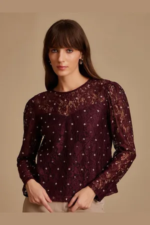 Kazo Women Embellished Round Neck Top