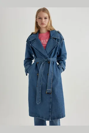 DeFacto Women Cotton Washed Longline Duster Jacket