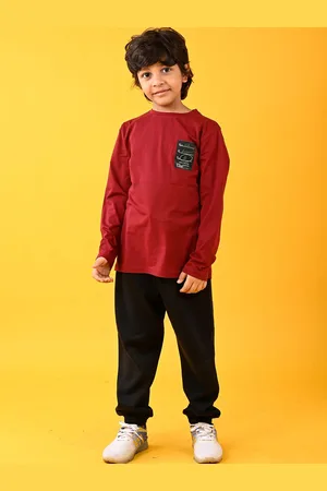 Anthrilo Boys Printed Pure Cotton T-shirt With Joggers