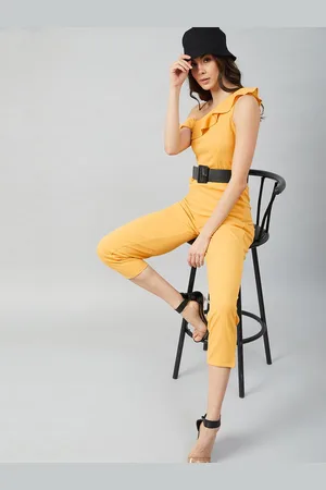 ATHENA Women Off-Shoulder Basic Jumpsuit with Ruffles