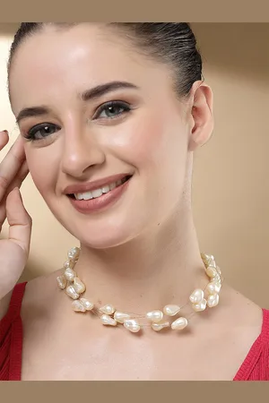 karatcart Gold-Plated Pearls Beaded Layered Necklace
