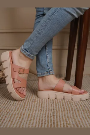 SHEZONE Women Solid Open Toe Platform Heel Sandals