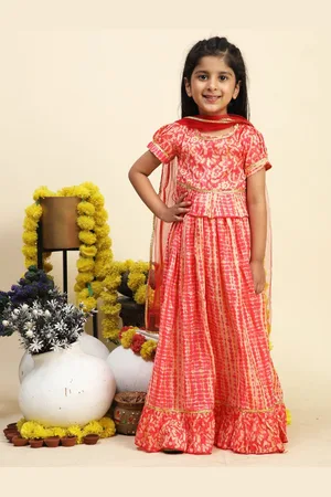 Cutiekins Girls Printed Ready to Wear Lehenga & Blouse With Dupatta