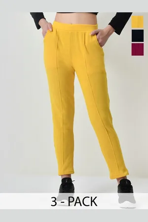 BAESD Women Pack of 3 Solid Relaxed High-Rise Trouser