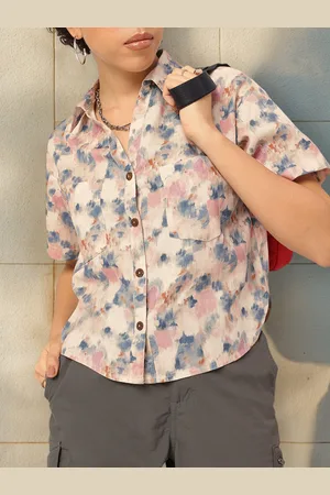 DressBerry Palette Play Button-Down Shirt With Chest Pocket