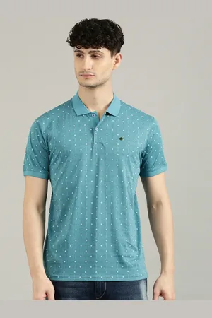Joven Men Geometric Printed Polo Collar Cotton T-shirt