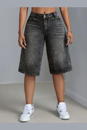 LULU & SKY Women Washed Denim Shorts Technology