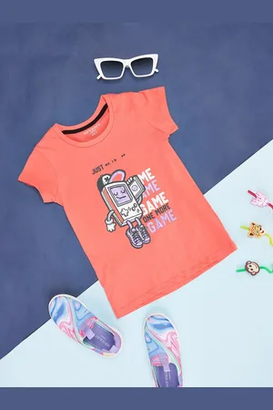 Pantaloons Girls Graphic Printed Round Neck Cotton T-shirt