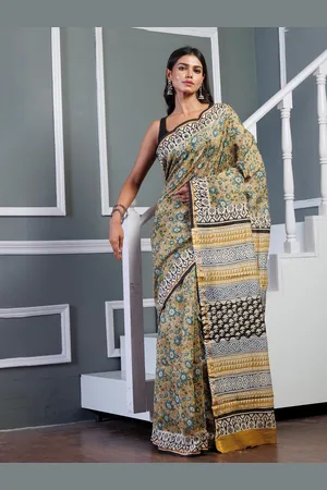 Unnati Silks Ethnic Motifs Zari Silk Cotton Handloom Chanderi Saree