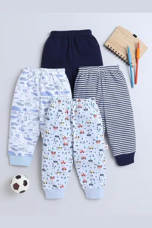 BUMZEE Boys Pack Of 4 Printed Cotton Mid-Rise Joggers