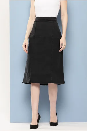 Chemistry Knee Length A-Line Denim Skirt