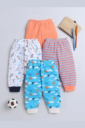 BUMZEE Boys Pack Of 4 Printed Cotton Mid-Rise Joggers