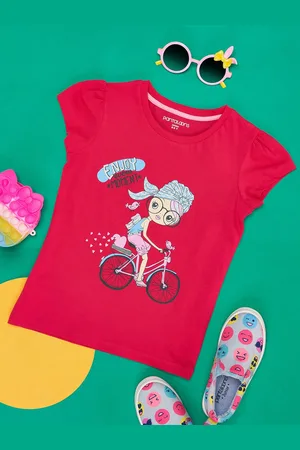 Pantaloons Girls Graphic Printed Cotton T-shirt