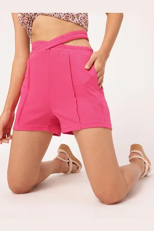DressBerry Women Quirky Cuts Criss-Cross Waistband Shorts