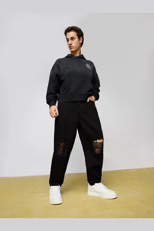 FREAKINS Men High-Rise Highly Distressed Jeans