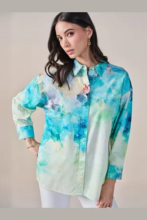 AND Tie Dye Print Cotton Shirt Style Top