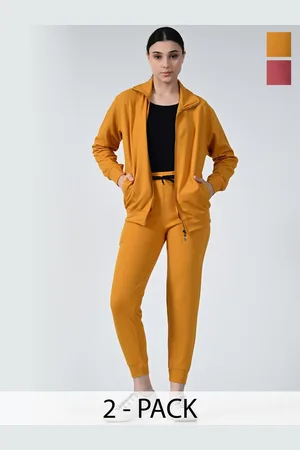 BAESD Pack Of 2Women Solid Spread Collar Tracksuits