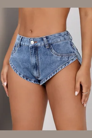 LULU & SKY Women Washed Slim Fit Denim Shorts
