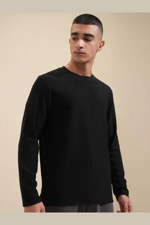 Highlander Men Solid Round Neck Cotton Relaxed Fit T-Shirt