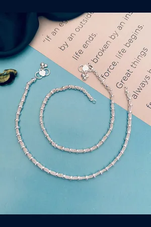 Sangria Set Of 2 Silver-Plated Anklets