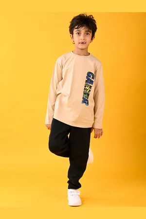 Anthrilo Boys Printed Round Neck Pure Cotton T-Shirt With Jogger