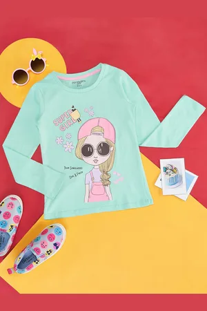 Pantaloons Girls Graphic Printed Long Sleeves Cotton T-shirt