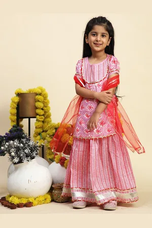 Cutiekins Girls Printed Ready to Wear Lehenga & Blouse With Dupatta