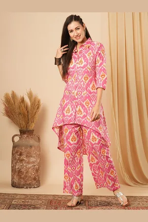 Globus Women Ethnic Motifs Printed Regular Pure Cotton Kurta with Palazzos