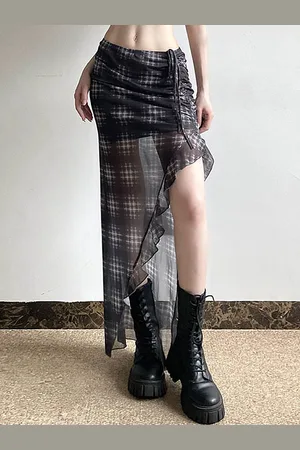 LULU & SKY Women Checked A-Line Maxi Skirts