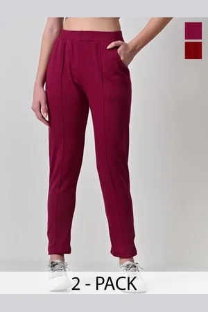 BAESD Women Pack Of 2 Solid Relaxed High-Rise Trousers