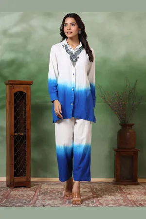 FASHOR Tie And Dye Straight Fit Shirt & Palazzo