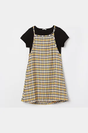 Lifestyle Girl Checked Pinafore Dress
