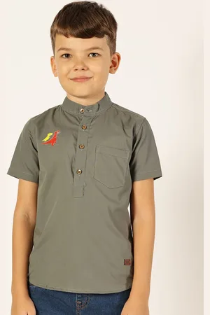 Killer Boys Premium Band Collar Solid Cotton Casual Shirt