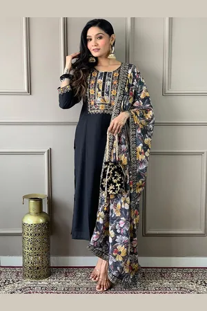 Ishin Floral Printed Straight Kurta With Trouser & Dupatta