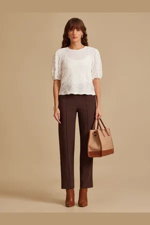 Kazo Women Self Design Round Neck Top