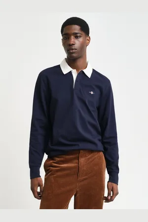 GANT Men Solid Polo Collar Cotton T-shirt
