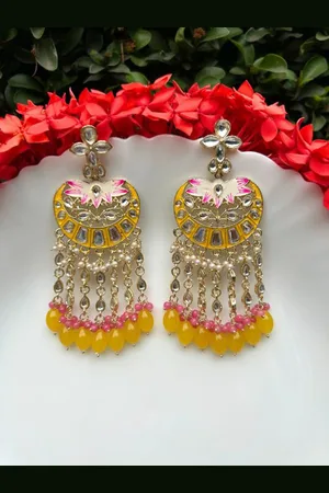 LAIDA Gold Plated Contemporary Drop Earrings