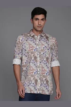 Louis Philippe Slim Fit Ethnic Printed Casual Shirt