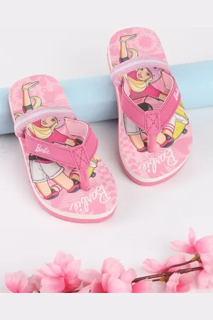 Kidsville Girls Barbie Printed Thong Flip Flops