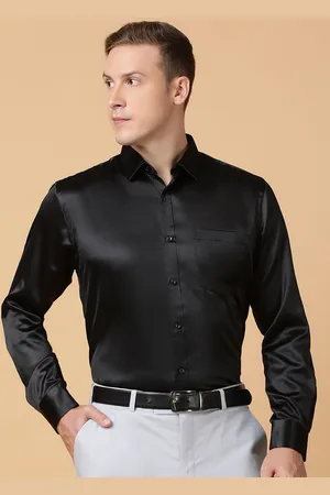 TABARD Men Spread Collar Solid Cotton Formal Shirt