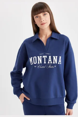 DeFacto Women Cotton Typography Printed Pullover